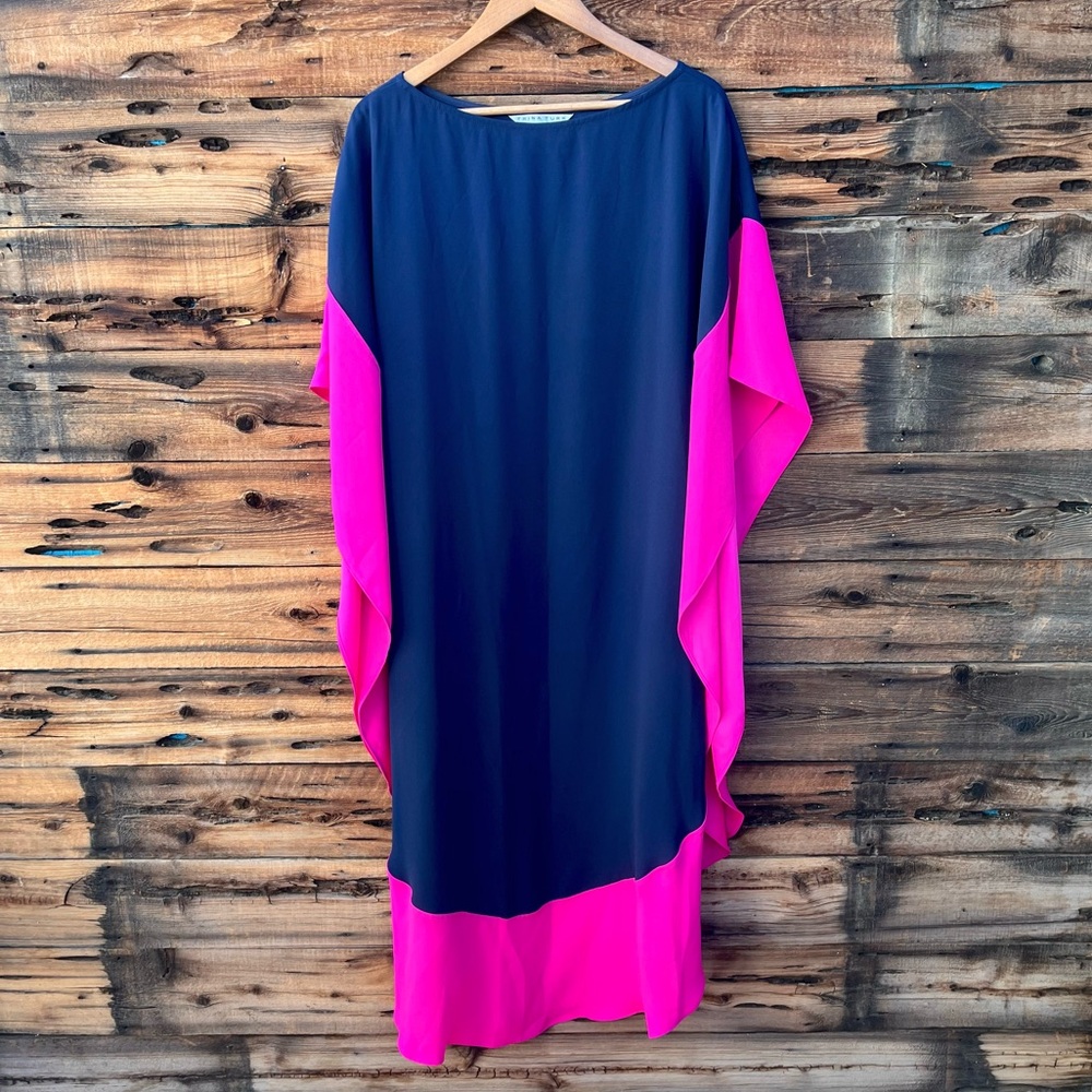 TRINA TURK | Navy and Pink Color Block Dress XL